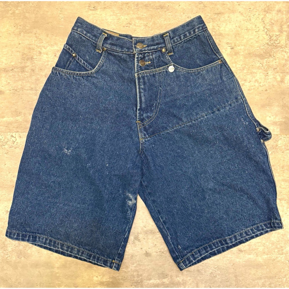 Baggy Wide Leg Denim Jorts Vintage Y2K Size 29 Blue Shorts Mens Distressed